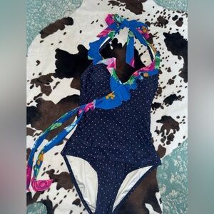 Matilda Jane Blue and Pink One Piece Swimwear woman’s small NWT